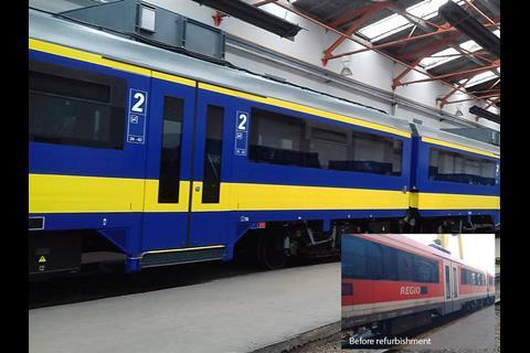 One of the refurbished ex-DB Regio coaches awaits shipment to Setrag in Gabon (Photo: Tudosă Mihai-Marian, Electroputere VFU Pașcani).
